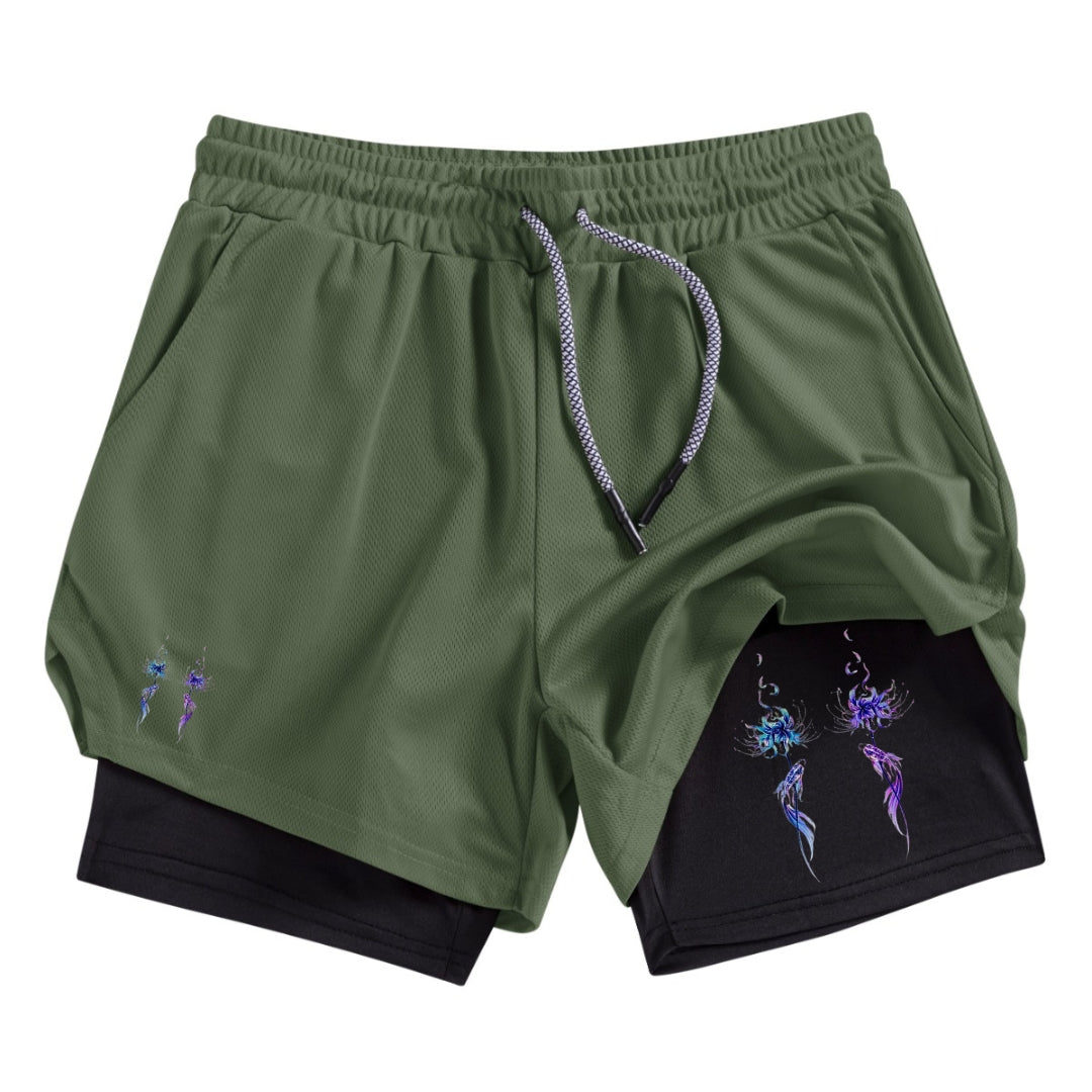 Twin Flowers Gym Shorts