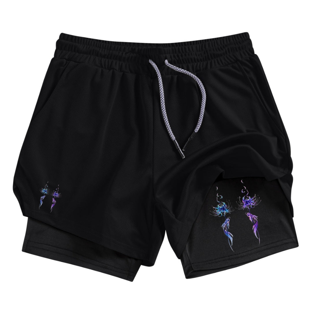 Twin Flowers Gym Shorts