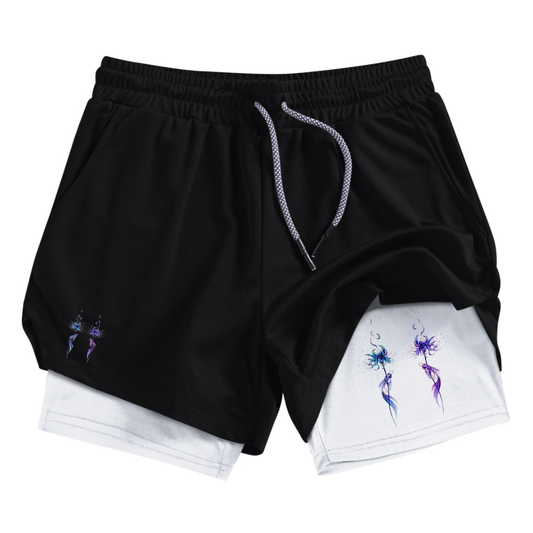 Twin Flowers Gym Shorts