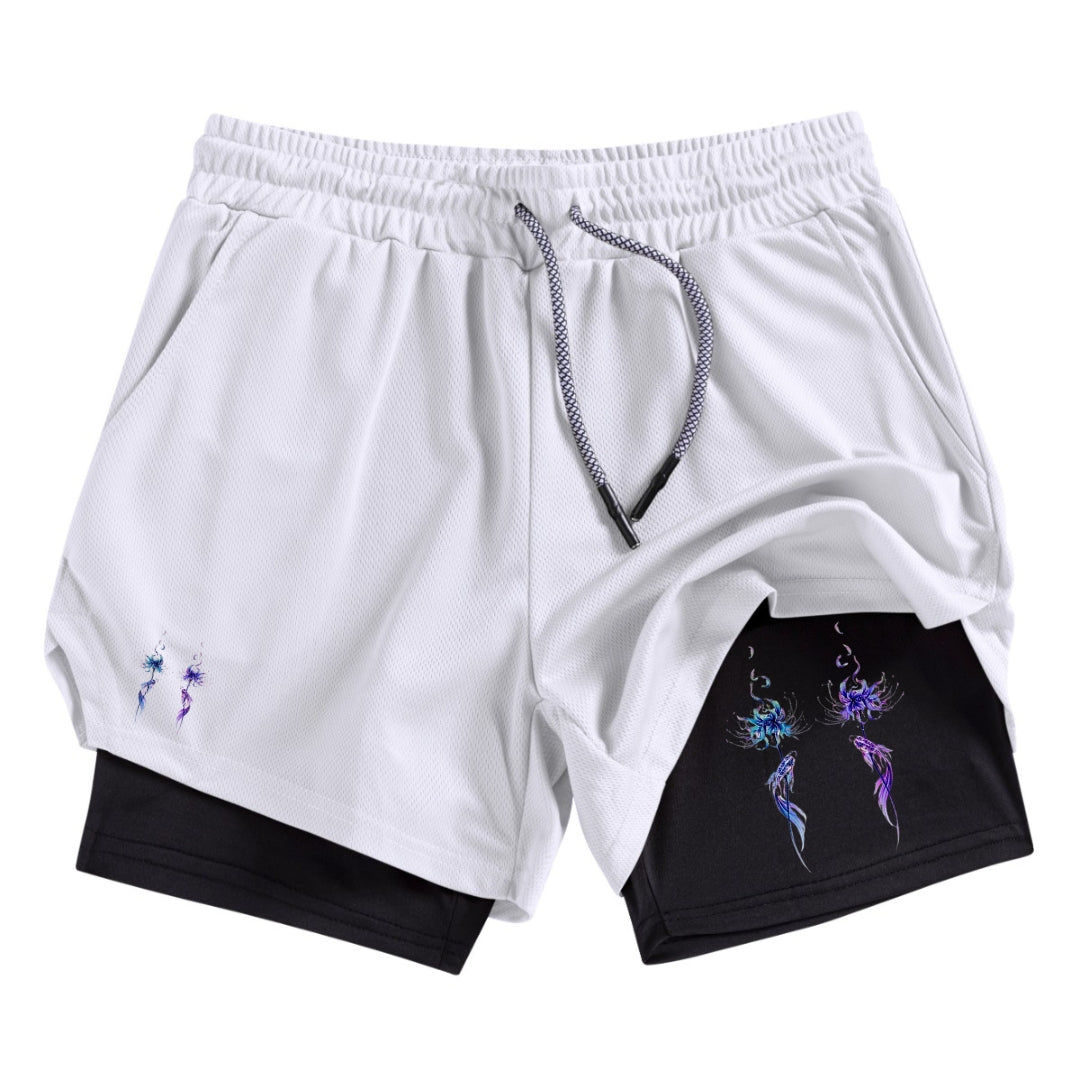Twin Flowers Gym Shorts