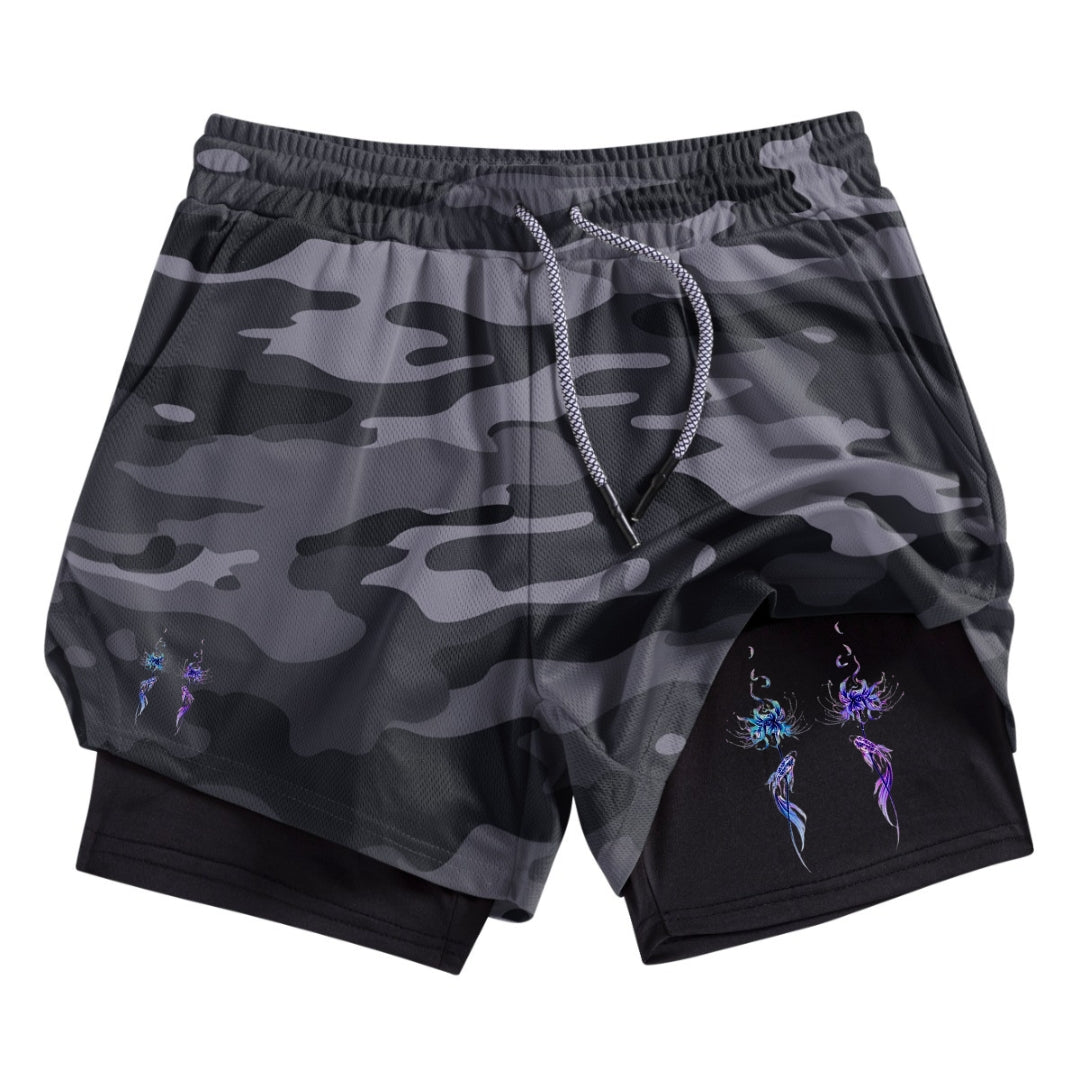 Twin Flowers Gym Shorts