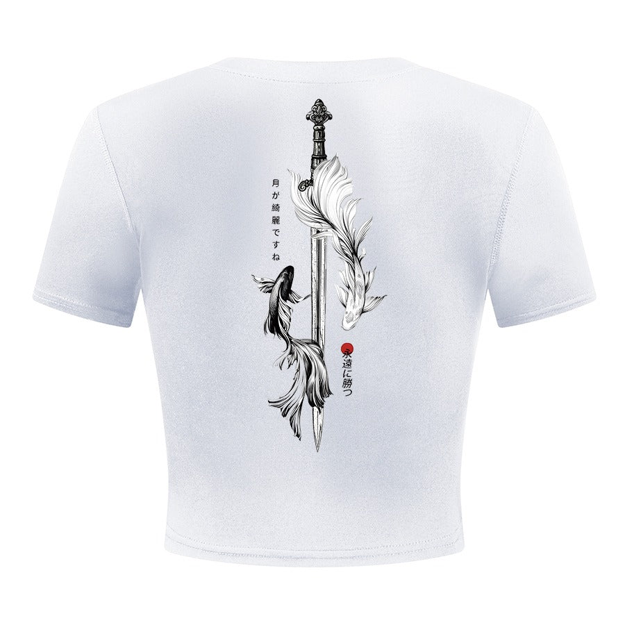 Yin & Yang Sword Crop Top