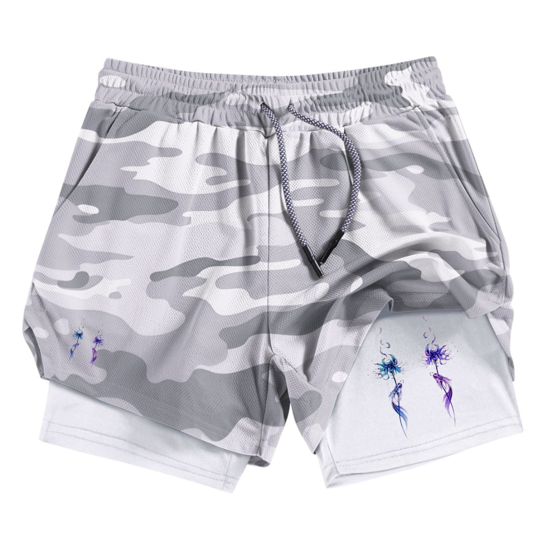 Twin Flowers Gym Shorts