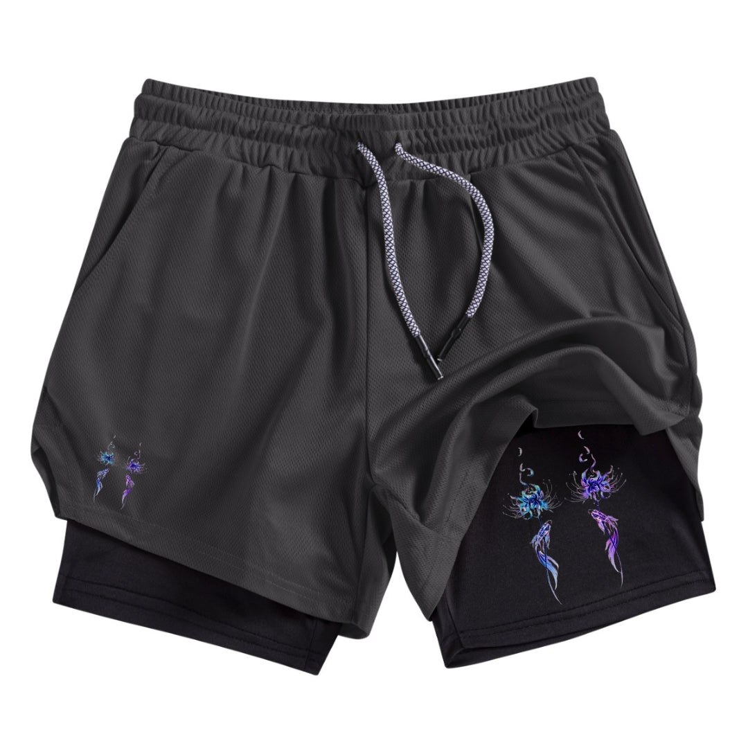 Twin Flowers Gym Shorts